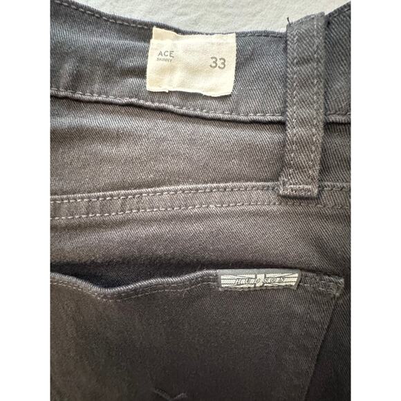 HUDSON JEANS Men's Black Ace Skinny Jeans Size 33x32 - Picture 6 of 8